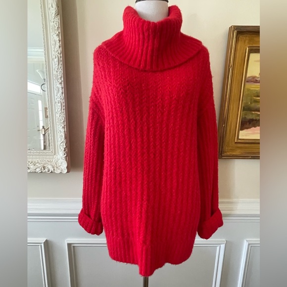 New Anthropologie Maeve Red Cowl Neck Sweater Size Small - Picture 2 of 7
